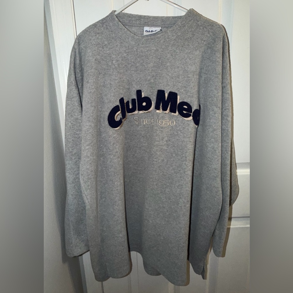 Vintage 90s Club Med "Since 1950"
Embroidered Fleece Crewneck - XL Gray - Picture 2 of 8